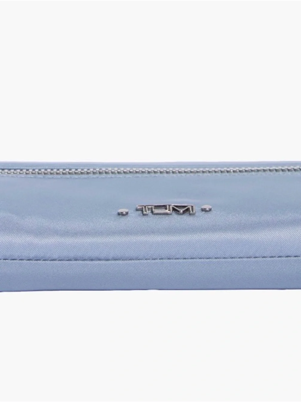Tumi Pale Blue Zip-Around Wallet with Front Pocket
